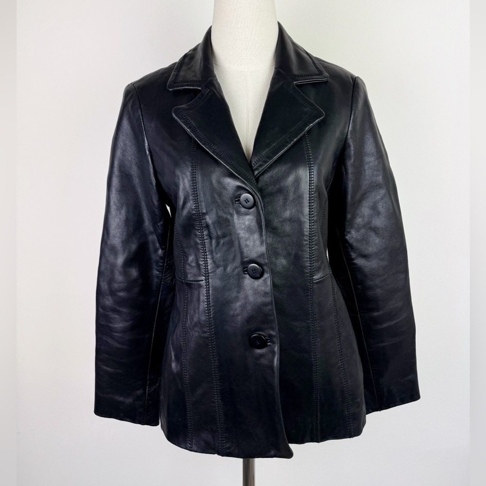 Jones New York Vintage Black Leather Jacket